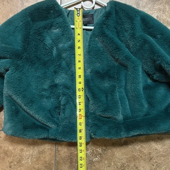 Eloquii Holiday Green Faux Fur Jacket.Excellent Condition. Pockets Women’s 18/20 - Picture 4 of 5